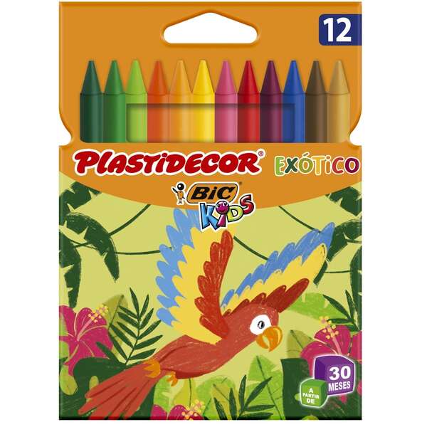 Pack de 36 Ceras Plásticas Colorear Kids Plastidecor BIC · BIC