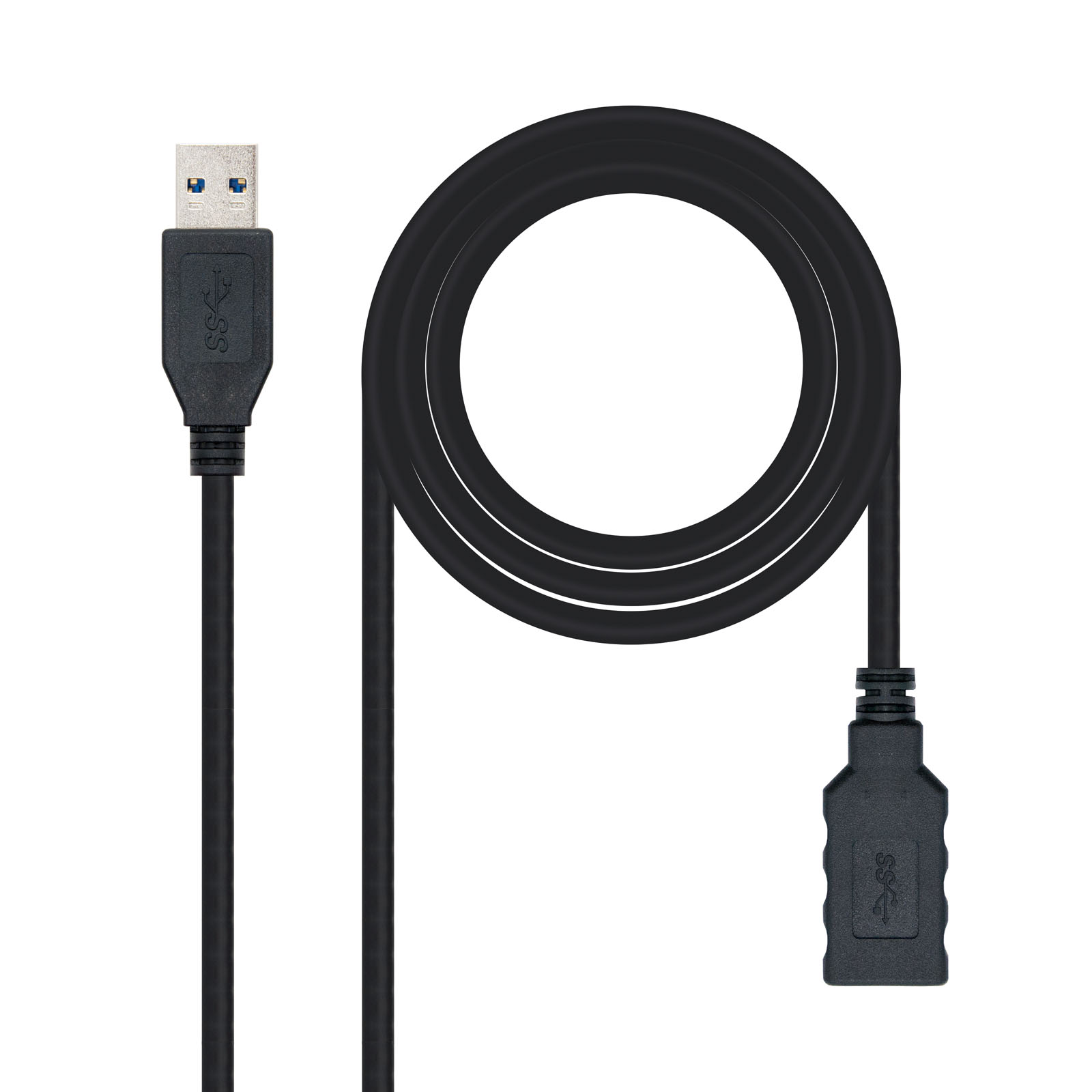 Nanocable Cable Alargador USB-C 4K/60Hz Macho/Hembra Negro 0.5m