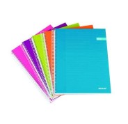 Ancor Classic Stripes Cuaderno Espiral Tamaño A4 Cuadriculado 5x5mm - 120 Hojas 70gr - Tapa Dura de Carton Plastificado - Colores Surtidos