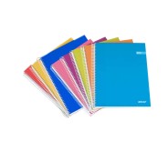 Ancor Classic Stripes Cuaderno Espiral Tamaño A5 Cuadriculado 4x4mm - 80 Hojas 60gr - Tapa Dura de Carton Plastificado - Colores Surtidos