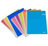 Ancor Classic Stripes Cuaderno Espiral Tamaño Folio Cuadriculado 4x4mm - 80 Hojas 90gr - Tapa de Carton Plastificado - Colores Surtidos