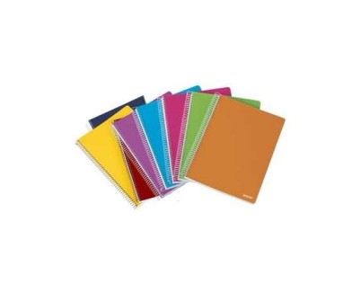 Ancor Classic Stripes Cuaderno Espiral Tamaño Folio Pautado Horizontal - 80 Hojas 90gr - Tapa de Plastico - Colores Surtidos