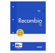 Ancor Recambio de 120 Hojas 90gr Tamaño A4 Cuadriculado 4x4mm - 4 Taladros