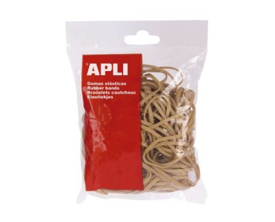 Apli Bolsa 100g de Gomas Elasticas Ø 100 x 5 mm - 70% de Caucho Natural - Gran Elasticidad - Alta Calidad