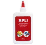 Apli Bote de Cola Blanca 250g - Secado Rapido - Resistente al Agua - Ideal para Manualidades y Trabajos Escolares