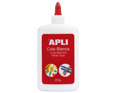 Apli Bote de Cola Blanca 250g - Secado Rapido - Resistente al Agua - Ideal para Manualidades y Trabajos Escolares