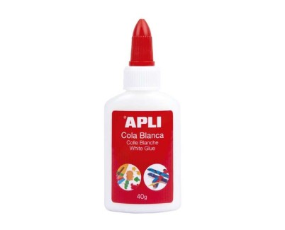 Apli Cola Blanca Liquida 40g - Aplicador de Punta - Libre de Solventes y No Toxica - Apto para uso Escolar