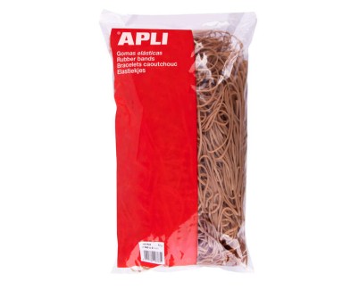 Apli Gomas Elasticas Ø 140 x 2mm - 1kg de Contenido - Gran Elasticidad y Resistencia - 70% de Caucho Natural