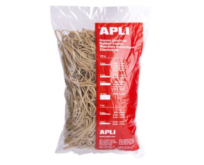 Apli Gomas Elasticas de Caucho Natural - Ø 160 x 3mm - Gran Elasticidad y Resistencia - 1kg de Contenido