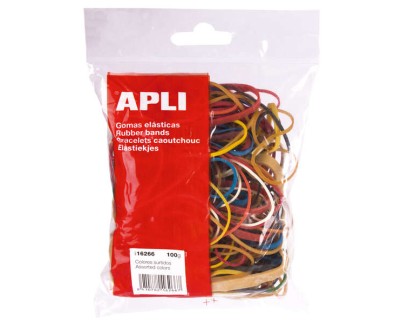 Apli Gomas Elasticas Surtidas - Contenido 100g - Gran Elasticidad y Resistencia - 70% Caucho Natural