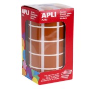 Apli Gomets Cuadrados Marrones - 20x20mm - 59 Hojas Pretroqueladas - 1770 Gomets por Rollo - Ideal para Actividades Infantiles - Normas EN-71 y FSC - Adhesivo Base Agua - Materiales 100% Reciclables