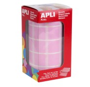 Apli Gomets Cuadrados Rosa - 20x20mm - 59 Hojas Pretroqueladas - 1770 Gomets por Rollo - Ideal para Escuelas y Talleres Infantiles - Normas EN-71 y FSC - Adhesivo Base Agua - Materiales 100% Reciclables