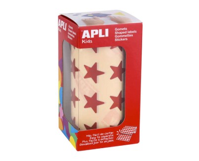 Apli Gomets Estrella 19.5mm - 1416 Unidades por Rollo - Adhesivo Permanente - Ideal para Actividades Infantiles