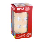 Apli Gomets Estrella Holograficos 19.5mm - 1416 Unidades por Rollo - Ideal para Actividades Infantiles - Cumple Normas de Calidad y Seguridad