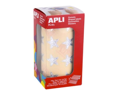 Apli Gomets Estrella Holograficos 19.5mm - 1416 Unidades por Rollo - Ideal para Actividades Infantiles - Cumple Normas de Calidad y Seguridad