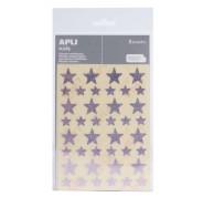 Apli Gomets Estrella Holograficos - Tamaño 12.5mm y 19.5mm - Adhesivo Permanente - 120 Gomets por Bolsa - Desarrollo de Habilidades y Creatividad - Rosa Holografico