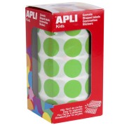 Apli Gomets Redondos Ø 20mm Verde Claro con Adhesivo Permanente - 59 Hojas Pretroqueladas - 1.770 Gomets por Rollo - Normas EN-71 y FSC - Adhesivo Base Agua - Libre de Disolventes - Papeles ECF - Materiales 100% Reciclables