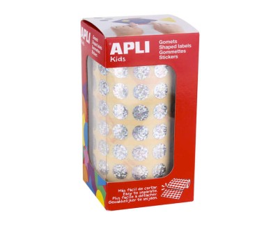 Apli Gomets Redondos Holograficos - Tamaño Ø 10.5mm - Adhesivo Permanente - 5192 Gomets por Rollo - Ideal para Desarrollar Habilidades Infantiles