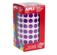 Apli Gomets Redondos Lila Ø 10.5mm - 59 Hojas Pretroqueladas - 5192 Gomets por Rollo - Ideal para Escuelas y Talleres Infantiles