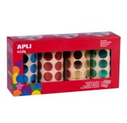 Apli Gomets Redondos Metalizados Ø 20mm - Adhesivo Permanente - 5.640 Gomets por Pack - 4 Rollos de 59 Hojas