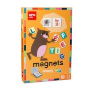 Apli Juego Magnetico Letras - 1 Escenario Imantado 28 x 18 cm - 48 Fichas de Letras, 12 Fichas de Animales - Recomendado para Niños a partir de 4 Años