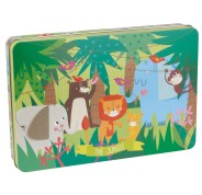 Apli Kids Puzzle Tematica La Jungla de 24 Piezas de 8x8cm - Caja Metalica Rectangular - Facil Manejo - Desarrollo de Habilidades - Diseño Exclusivo de Martina Hogan - Recomendado para Niños a partir de 3 Años