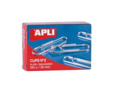 Apli Pack de 100 Clips Galvanizados nº2 32 mm