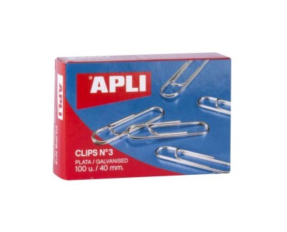 Apli Pack de 100 Clips Galvanizados nº3 40 mm