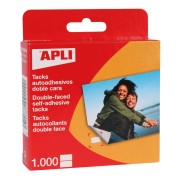 Apli Pack de 1000 Tacks Autoadhesivos Doble Cara - Tamaño 12x16mm - Ideal para Manualidades y Albumes - Libre de Acidos