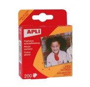 Apli Pack de 200 Fijafotos Autoadhesivos 18 x 17 mm - Solapa Triangular para Cantos de las Fotos - Facil Adherencia al Papel