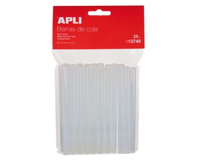 Apli Pack de 25 Barras Termofusibles Ø7.5mmx10cm - Precision y Limpieza en tus Trabajos - No Gotea - Compatible con Pistolas Ø7.5mm