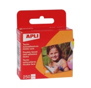 Apli Pack de 250 Tacks Autoadhesivos Doble Cara 12x16mm - Ideal para Fotos, Scrapbooking y Manualidades - Libre de Acidos