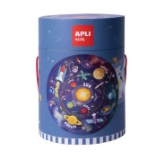 Apli Puzzle Circular del Sistema Solar de 48 Piezas - Tamaño Ø50cm - Poster para Facilitar Montaje - Recomendado para Niños a partir de 5 Años