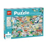 Apli Puzzle Observacion Ciudad de 104 Piezas de 5x5cm - Incluye Poster y 3 Fichas - Facil Manejo - Desarrolla Habilidades y Autoestima - Recomendado para Niños a partir de 5 Años