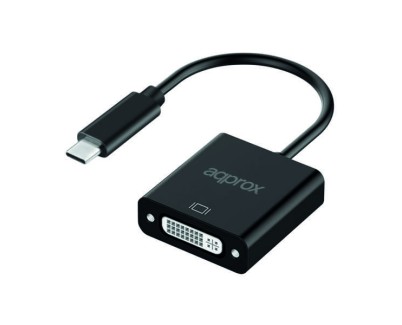 Approx Adaptador USB-C Macho a DVI Hembra - Resolucion hasta 1080P/60Hz - Cable de 13cm