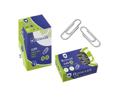 Bismark Pack de 100 Clips Nº2 32mm - Niquelados