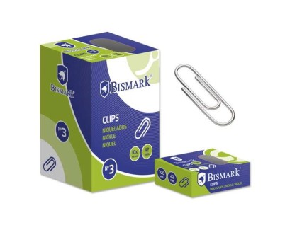 Bismark Pack de 100 Clips Nº3 42mm - Niquelados