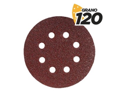 Blim Pack de 10 Lijas con Velcro para Lijadora BL0136 - 125mm - Grano 120 - Formato Circular