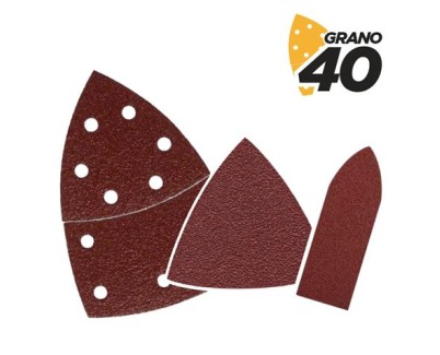 Blim Pack de 9 Lijas con Velcro para Lijadora BL0137 - Grano 40 - 3 Formatos