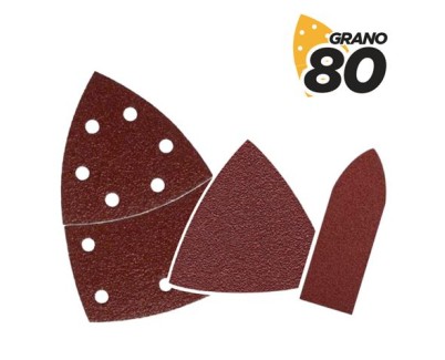 Blim Pack de 9 Lijas con Velcro para Lijadora BL0137 - Grano 80 - 3 Formatos