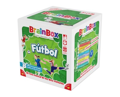 BrainBox Futbol Juego de Cartas - Tematica Deporte/Futbol - De 1 a 8 Jugadores - A partir de 8 Años - Duracion 15-30min. aprox.