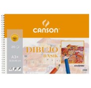 Canson Basik Bloc de Dibujo de 20 Hojas A3 150gr - Medidas 32.5x46cm - Color Blanco