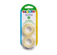 Carioca Blister Pack de 2 Cintas Adhesivas Transparentes - No Amarillea con el Tiempo - Ideal para Papel y Carton - Color Transparente