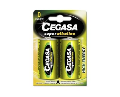 Cegasa Super Alcaline LR20 Pack 2 Pilas LR20 1.5V - Alta Tecnologia - Fiabilidad - Elevado Rendimiento