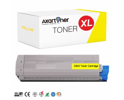 Compatible OKI C833 / C843 Amarillo Cartucho de Toner 46443101