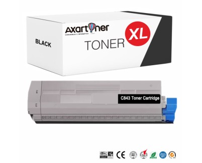 Compatible OKI C833 / C843 Negro Cartucho de Toner 46443104