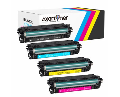 Compatible Pack x4 HP CF360X / 61X / 62X / 63X - 508X Cartuchos de Toner