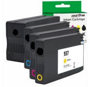 Compatible Pack x4 HP 937 Cartuchos de Tinta 6C400NE para HP OfficeJet Pro 9110 / 9117 / 9120 / 9122 / 9123 / 9125 / 9128 / 9130 / 9132 / 9133 / 9135 / 9720 / 9730