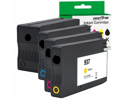 Compatible Pack x4 HP 937 Cartuchos de Tinta 6C400NE para HP OfficeJet Pro 9110 / 9117 / 9120 / 9122 / 9123 / 9125 / 9128 / 9130 / 9132 / 9133 / 9135 / 9720 / 9730