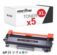 Compatible Pack x5 Brother TN2420 XL Negro - CON CHIP - Cartucho de Toner TN-2420 (ALTA CAPACIDAD / JUMBO)